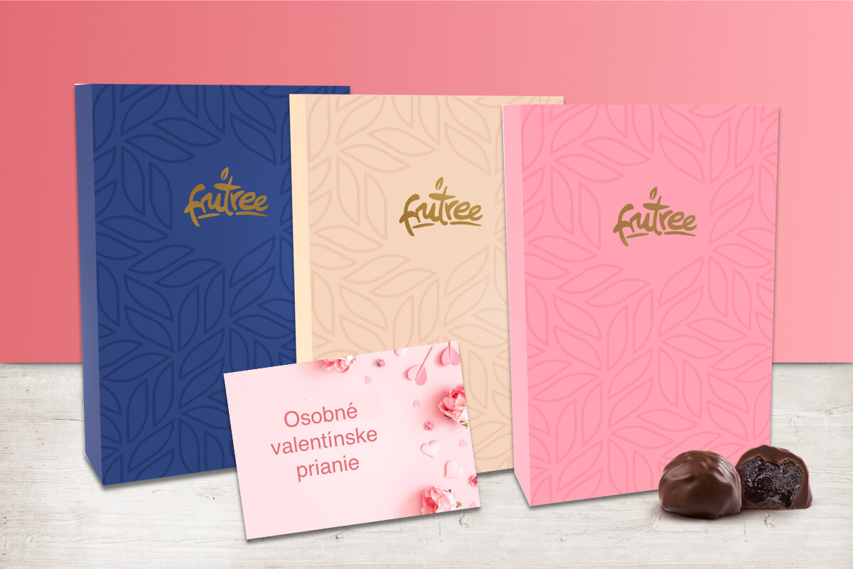 TIP NA VELENTÍNSKY DARČEK - čokoládové dobroty vo farebných darčekových krabiciach Frutree