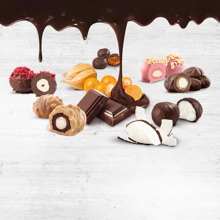 Vyrobili sme pre Vás jedinečné kombinácie chutí jemnej čokolády, ovocia a orechov. | Frutree